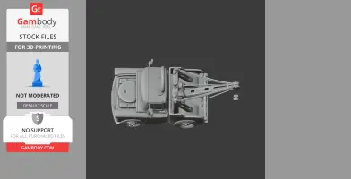 A 3D model of a tow truck viewed from above, with a spider-like design.
