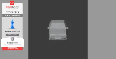 3D model of an Audi 90 car viewed from the front, designed for 3D printing.