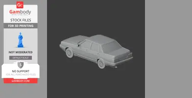3D model of a classic Audi 90 car, shown from a rear angle for 3D printing.