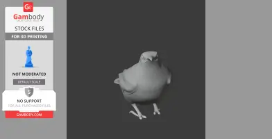 Prehistoric Wallcreeper bird 3D model, textured, ready for printing, shown on a dark background.