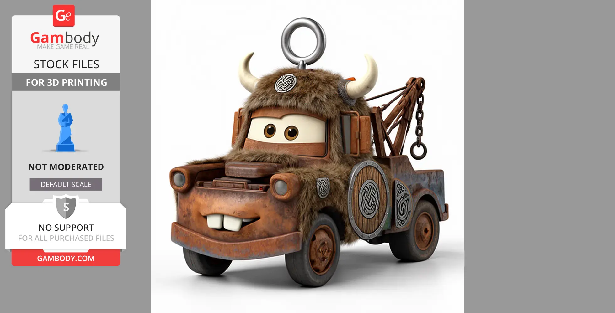 Mater Viking Ring Figure - Mashup Figure STL