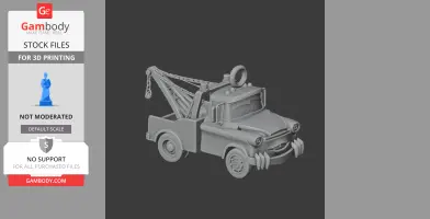 A detailed 3D model of a tow truck character with a mashup design featuring distinct claws on the bumper.