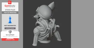 Tom Cat Alien Xenomorph Ring Figure - Mashup Figure STL