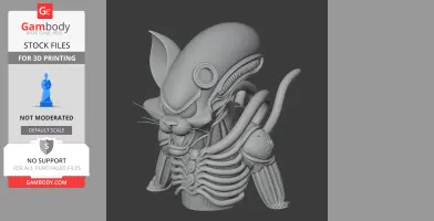 Tom Cat Alien Xenomorph Ring Figure - Mashup Figure STL