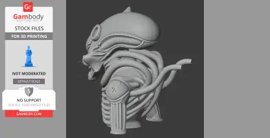 Tom Cat Alien Xenomorph Ring Figure - Mashup Figure STL