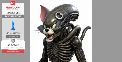 Tom Cat Alien Xenomorph Ring Figure - Mashup Figure STL