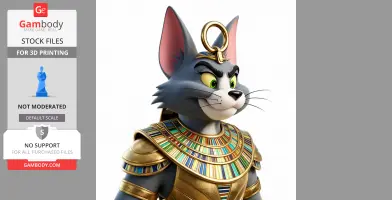 Tom Cat Anubis Ring Figure - Mashup Figure STL