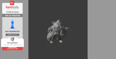 A 3D model of a samurai in traditional attire, holding a sword, in a dynamic pose.