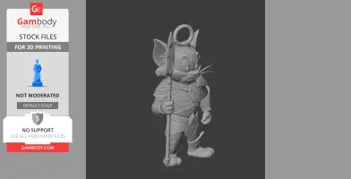 Anthropomorphic cat in armor with a trident, combining elements of Tom Cat and Aquaman.