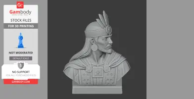 Pachacuti Bust - Historical Warrior STL