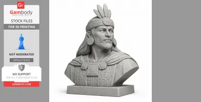Pachacuti Bust - Historical Warrior STL