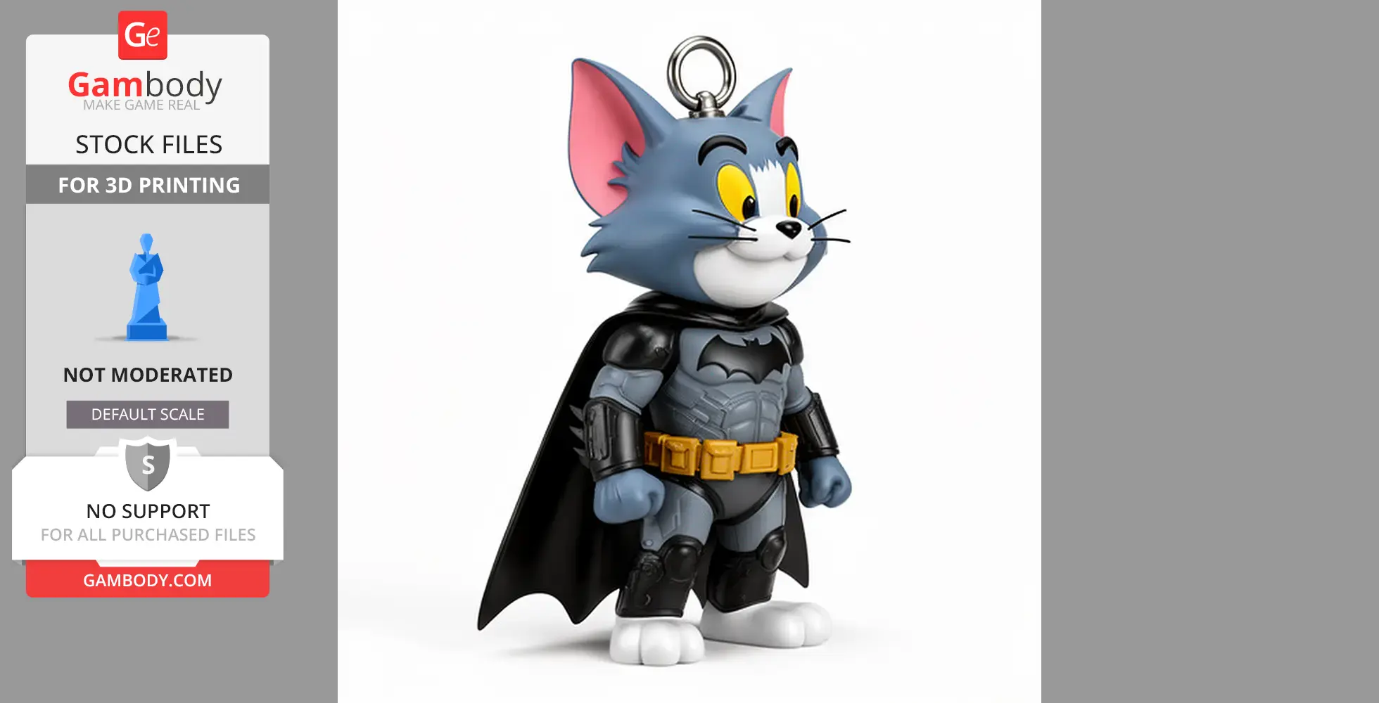 Tom Cat Batman Ring Figure - Mashup Figure STL