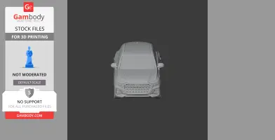 Front view of a 3D printable Audi Q8 model, showing detailed grille and headlights.