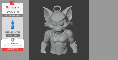 Tom Cat Black Panther Ring Figure - Mashup Figure STL
