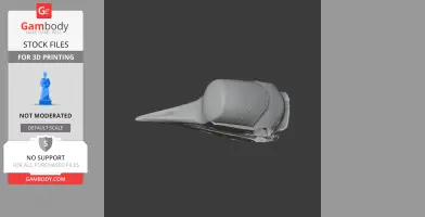 3D model of a helmeted hornbill skull, suitable for 3D printing.