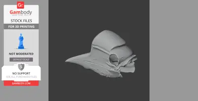 Helmeted hornbill skull replica model for 3D printing, side view.