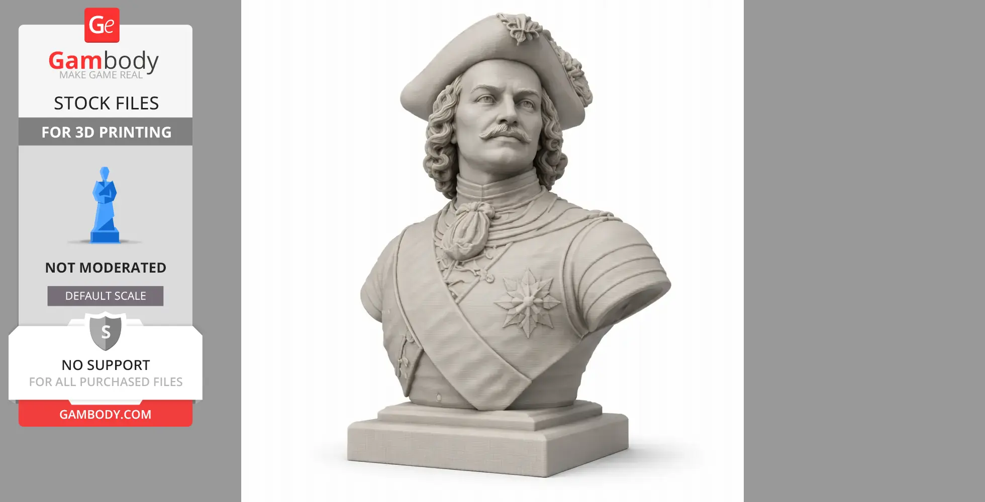 Peter the Great Bust - Historical Warrior STL