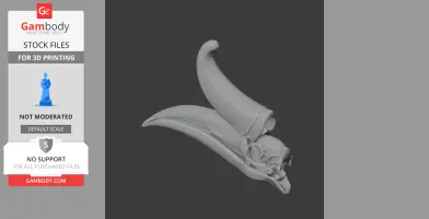 A detailed 3D model of a rhinoceros hornbill skull, showcasing the large casque and beak.