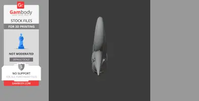 Top view of a detailed rhinoceros hornbill skull 3D model for printing.