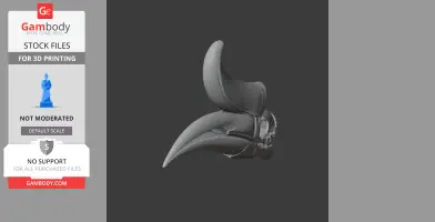 3D model of a rhinoceros hornbill skull, featuring prominent curved casque and beak.