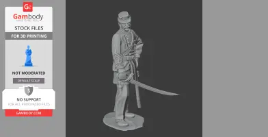 PGT Beauregard Civil War Soldier - Historical Warrior STL