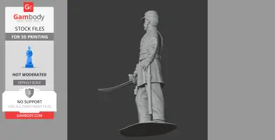 PGT Beauregard Civil War Soldier - Historical Warrior STL