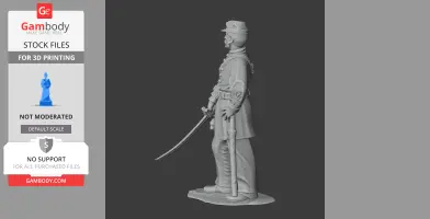 PGT Beauregard Civil War Soldier - Historical Warrior STL