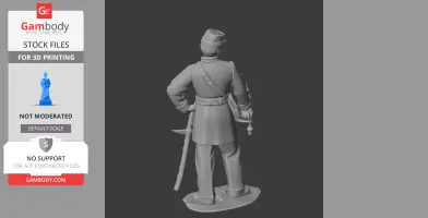 PGT Beauregard Civil War Soldier - Historical Warrior STL