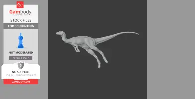 3D model of Zephyrosaurus, a sleek, agile dinosaur with a long tail, poised for action.