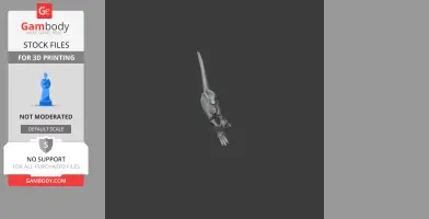 A 3D model of a Zephyrosaurus dinosaur, ready for 3D printing, viewed from above.