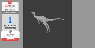 3D model of a Zephyrosaurus dinosaur, standing on two legs with a long tail and neck.