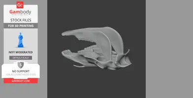 3D model of a horse skull with detailed features, designed for 3D printing.