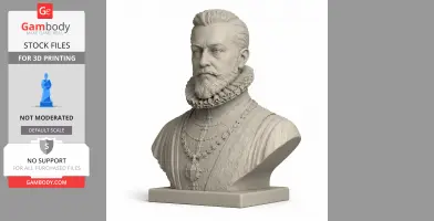 Philip II of Spain Bust - Historical Warrior STL