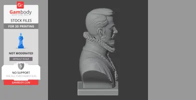 Philip II of Spain Bust - Historical Warrior STL