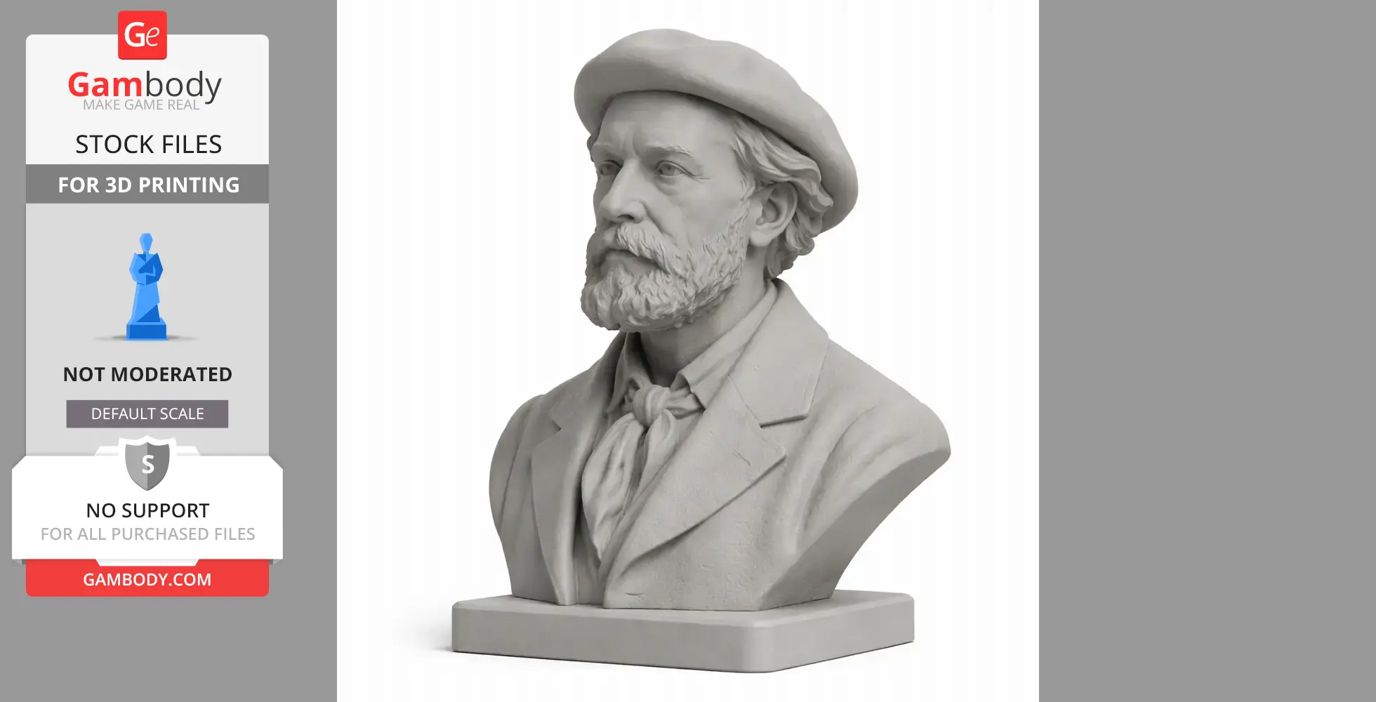 Pierre-Auguste Renoir Bust - Historical Warrior STL
