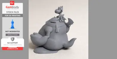 Gray Cait Sith figurine from Final Fantasy VII sitting atop a round, creature-like robot.