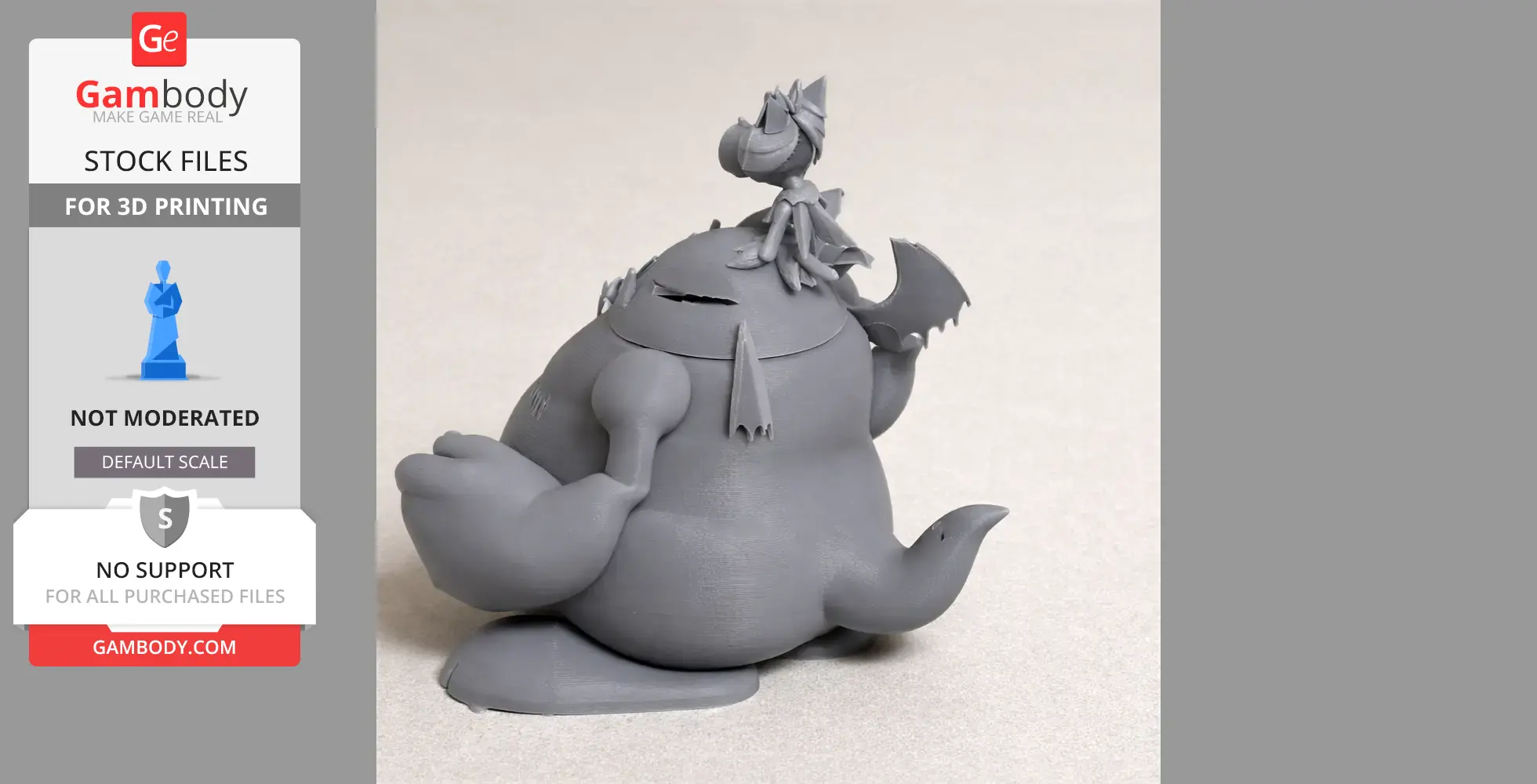 Gray Cait Sith figurine from Final Fantasy VII sitting atop a round, creature-like robot.