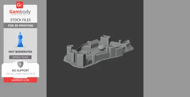 Gray 3D model of Pulford Castle, featuring towers and walls, designed for 3D printing.