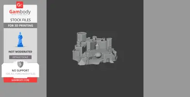 3D model of a medieval castle with towers and walls, designed for 3D printing.