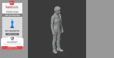 3D female figurine in a casual outfit, suitable for 3D printing.