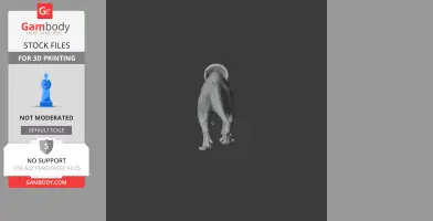 Rear view of a 3D model of a Zhuchengceratops dinosaur, ready for 3D printing.