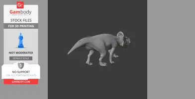 3D model of a Zhuchengceratops dinosaur, side view, ready for 3D printing.