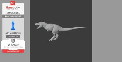 A detailed 3D model of a Zhuchengtyrannus dinosaur in a running pose, side view.