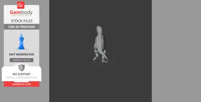 3D model of a Zhuchengtyrannus dinosaur, viewed from the back, for printing.