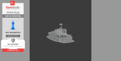 A 3D model of a spiky, armored prehistoric creature designed for 3D printing.