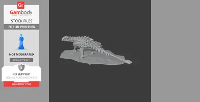 3D model of a spiky, armored dinosaur standing on a base, designed for 3D printing.