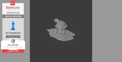 A 3D model of a Ziapelta, a spiked prehistoric creature, posed on a textured base.