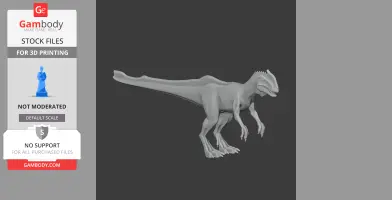 3D model of a Zupaysaurus dinosaur in a dynamic pose, suitable for 3D printing.