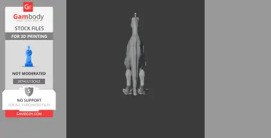 3D model of a Zupaysaurus dinosaur, viewed from behind, for 3D printing.