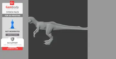 3D model of Zupaysaurus dinosaur in a side view, designed for 3D printing.
